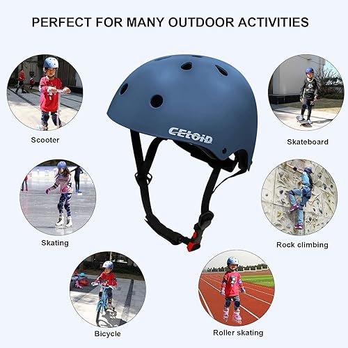 Miniatura 92 de Casco de bicicleta para niños, cascos de patineta para niños de 2 a 3 a 5 a 8 a 14 años, ajustable, multideporte, bicicleta, patinaje, fútbol, Negro