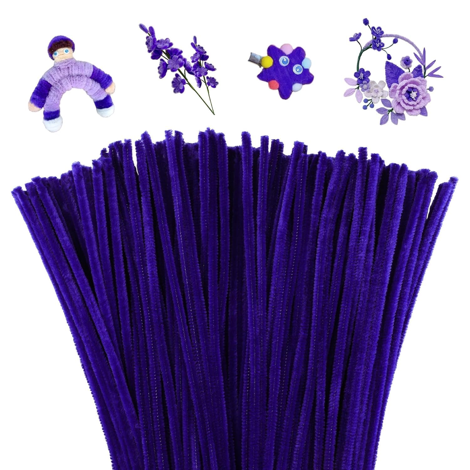 100Pcs Pipe Cleaners Craft Set | Chenille Stem Fuzzy Sticks DIY Craft Supplies for Art Projects Activities, Decorations, Flower Making, Modeling & Sculpting 100Pcs (Red) — Amazon image 18