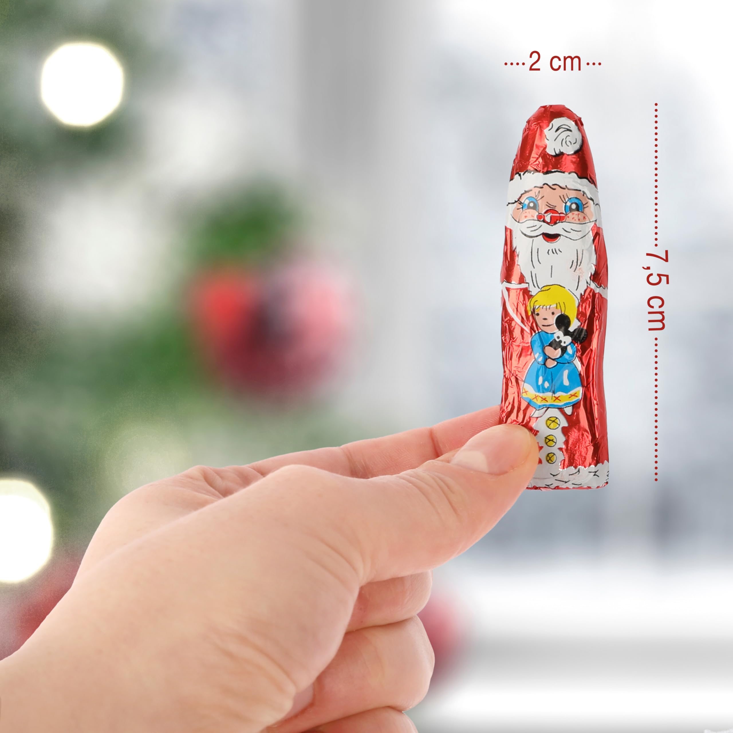 Storz Schoko Weihnachtsmännchen Vorteilspack – 140 Stück à 5,5g – Schokolade einzeln verpackte Nikolaus Schokolade – Ideal für als Adventskalender Füllung oder Schulen, Kitas & Weihnachtsgeschenke
