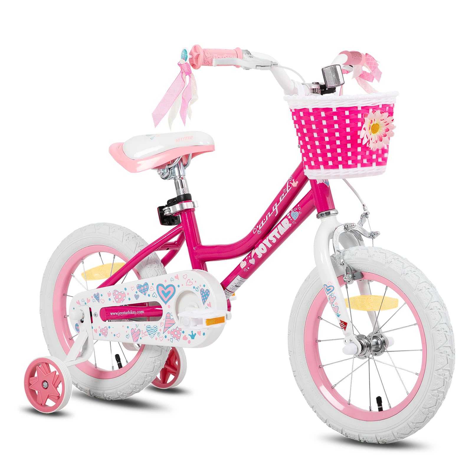 JOYSTAR Vélo Enfant 12/14/16/18/20 Pouces pour Filles 2-11 Ans, vélo Fille 12/14/16/18/20 Pouces avec stabilisateur et Panier