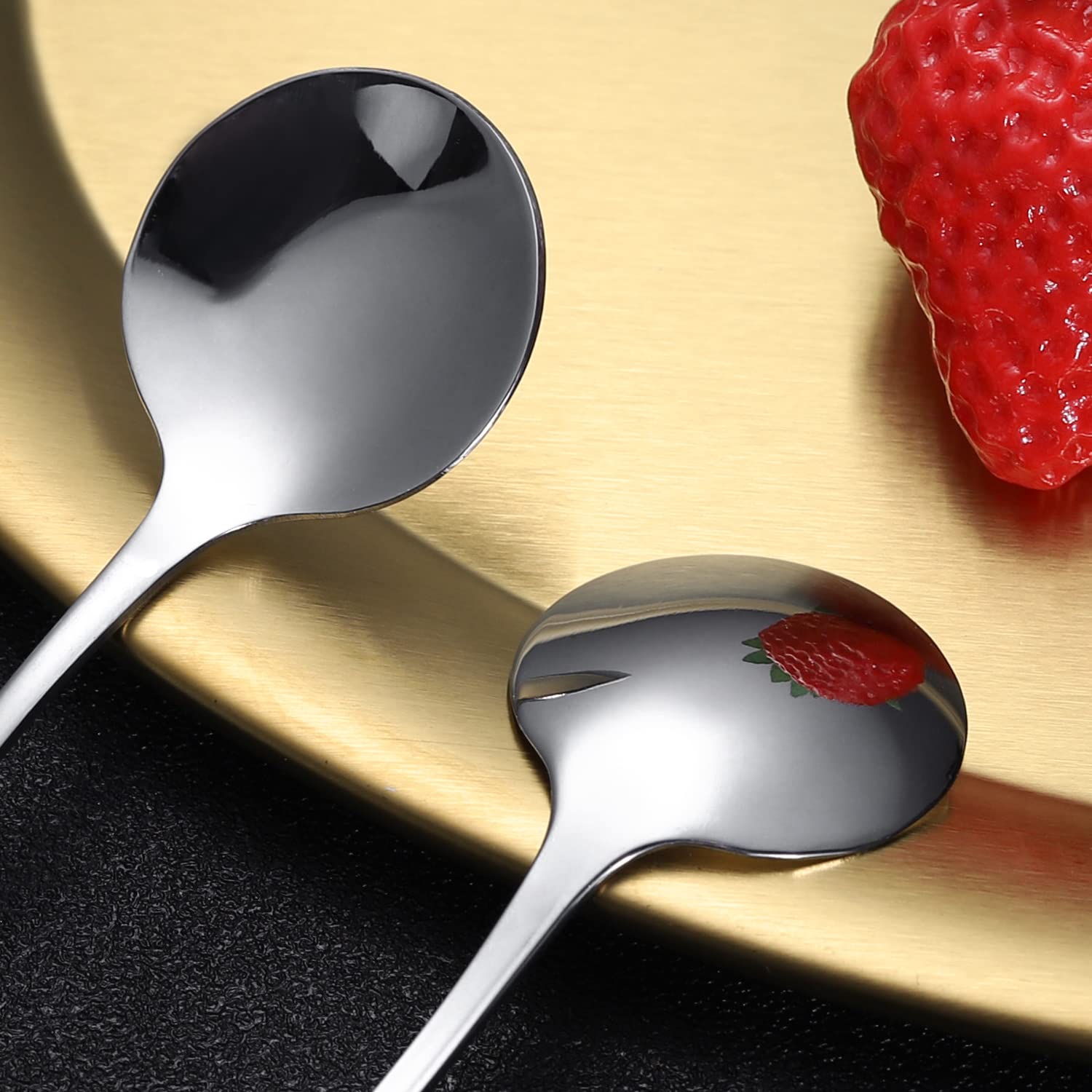 Set Di 6 Cucchiaini Da Dessert In Acciaio Inox 13cm - Per Caffè, Tè, Gelato - Lavabile In Lavastoviglie - Foto 6