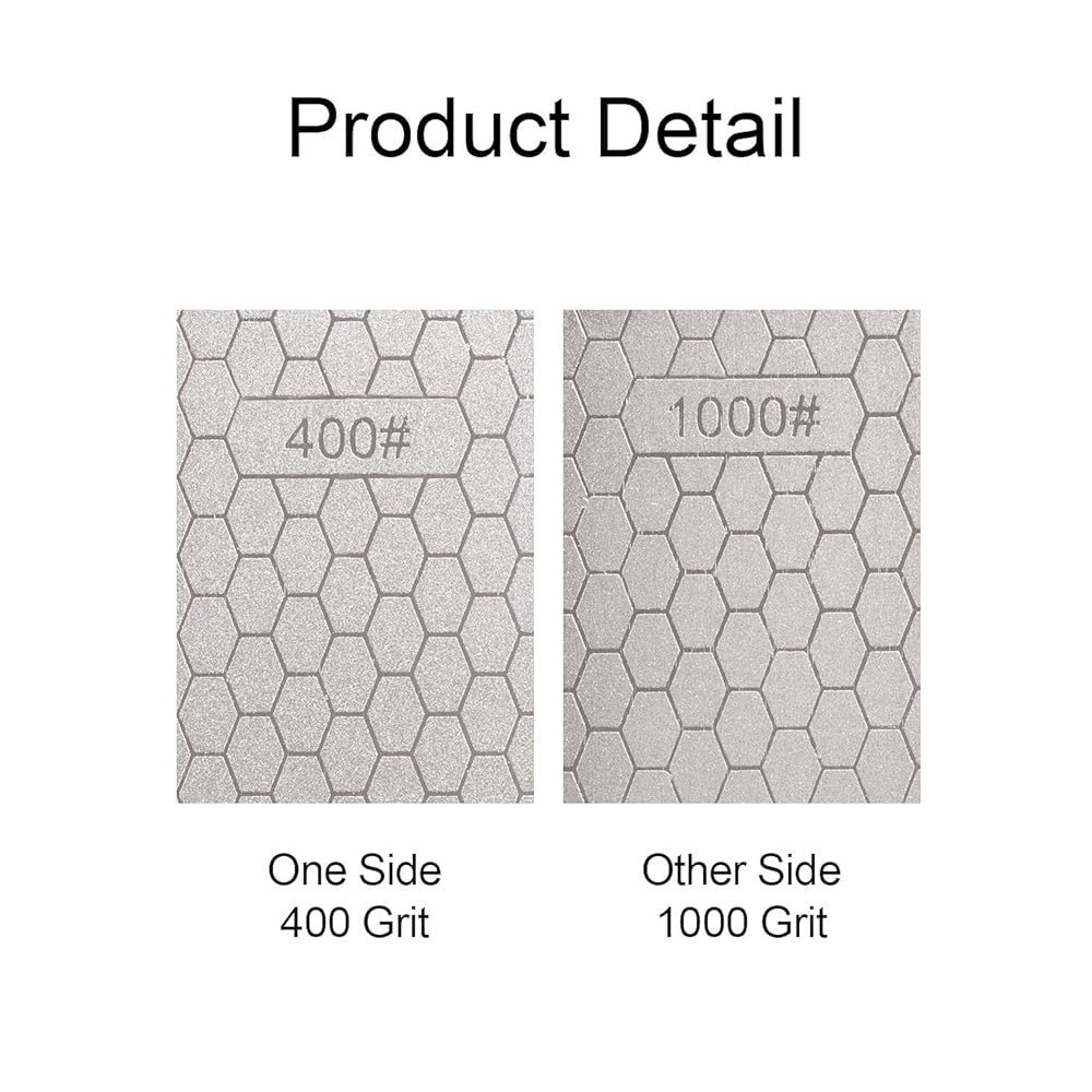 S SATC Diamond Sharpening Stone 2 Side Grit 400/1000 Diamond Plate