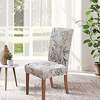 Vista 3 de SPRINGRICO Juego de 4 fundas para sillas de comedor, fundas elásticas para sillas de comedor, de elastano lavables, fundas para sillas Parsons