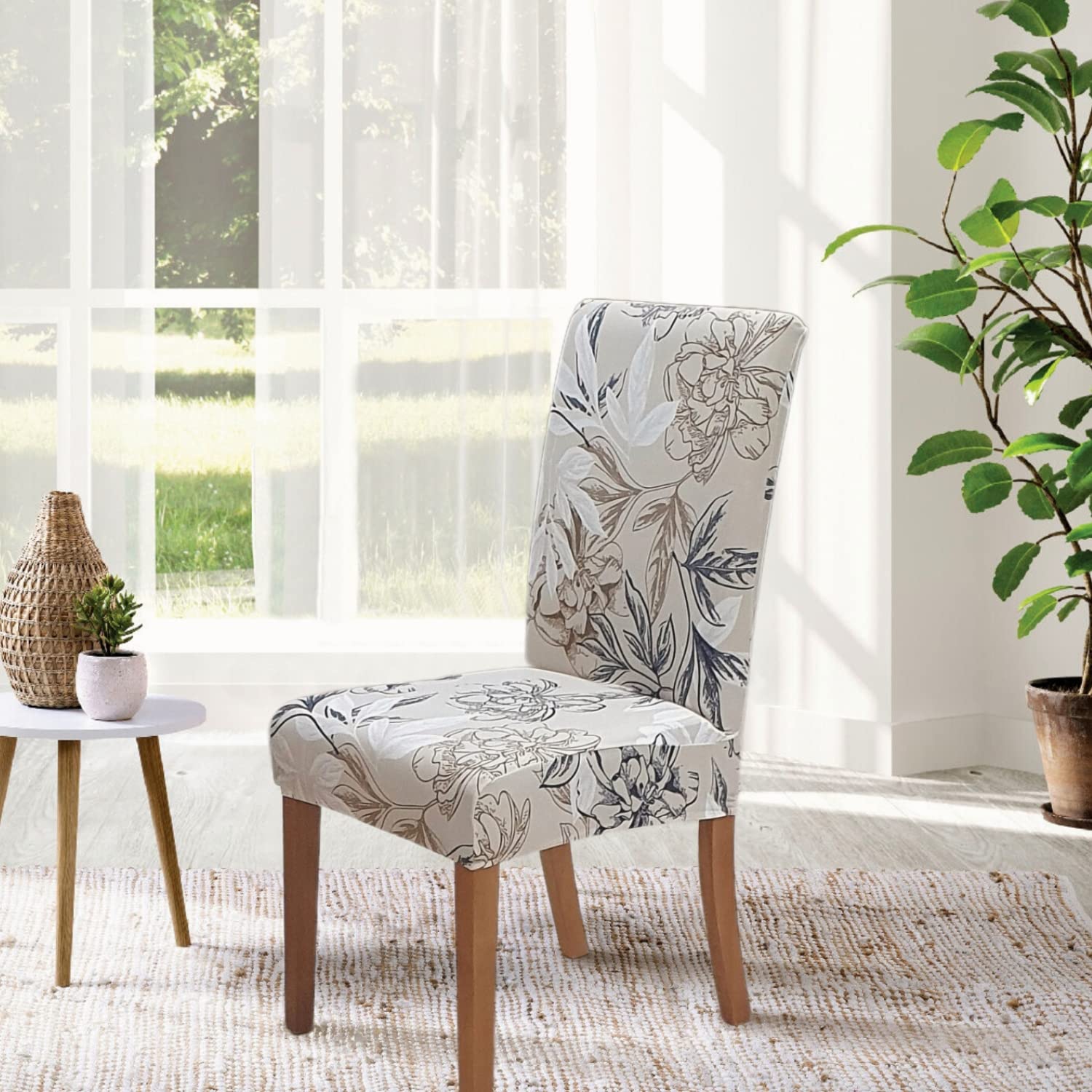 SPRINGRICO Chair Covers for Dining Room Set of 4, Stretch Dining Chair Cover - Image 3