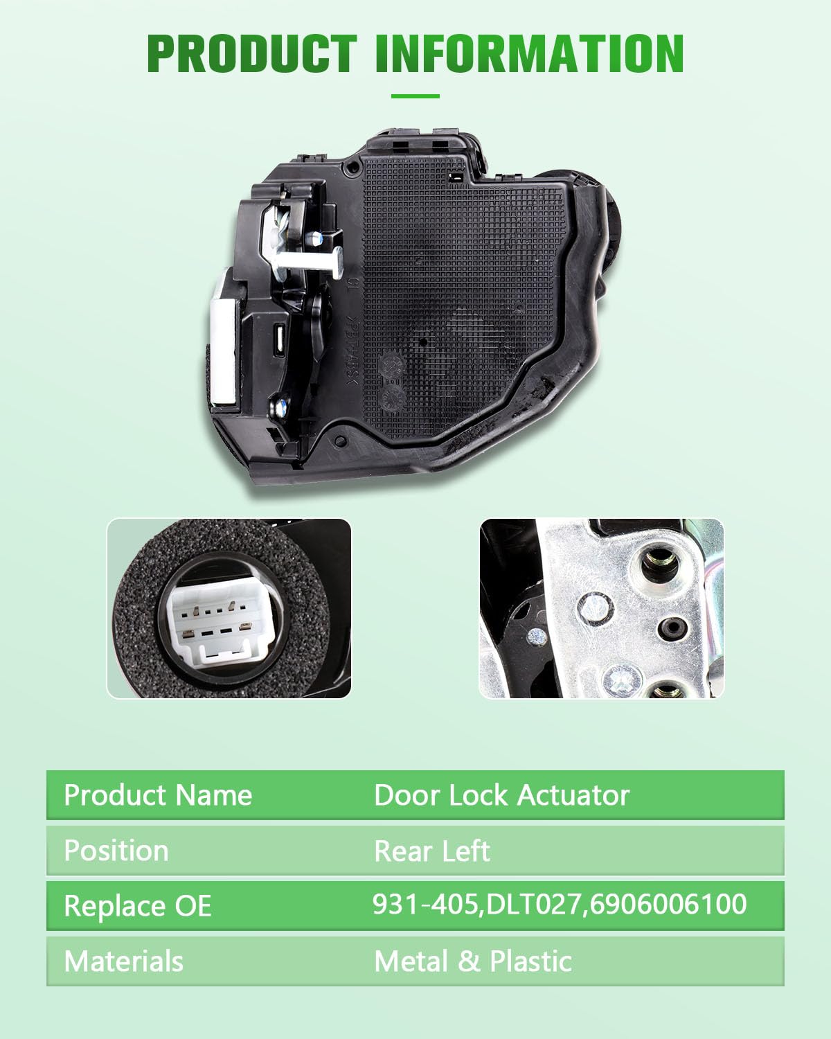 SCITOO Car Door Lock Actuator Rear Left Door Lock Latch Actuator Compatible for 2013-2016 for Lexus ES300h,2013-2016 for Lexus ES350,2010-2016 for Lexus GX460,2013-2015 for Toyota RAV4 931-405 DLT027