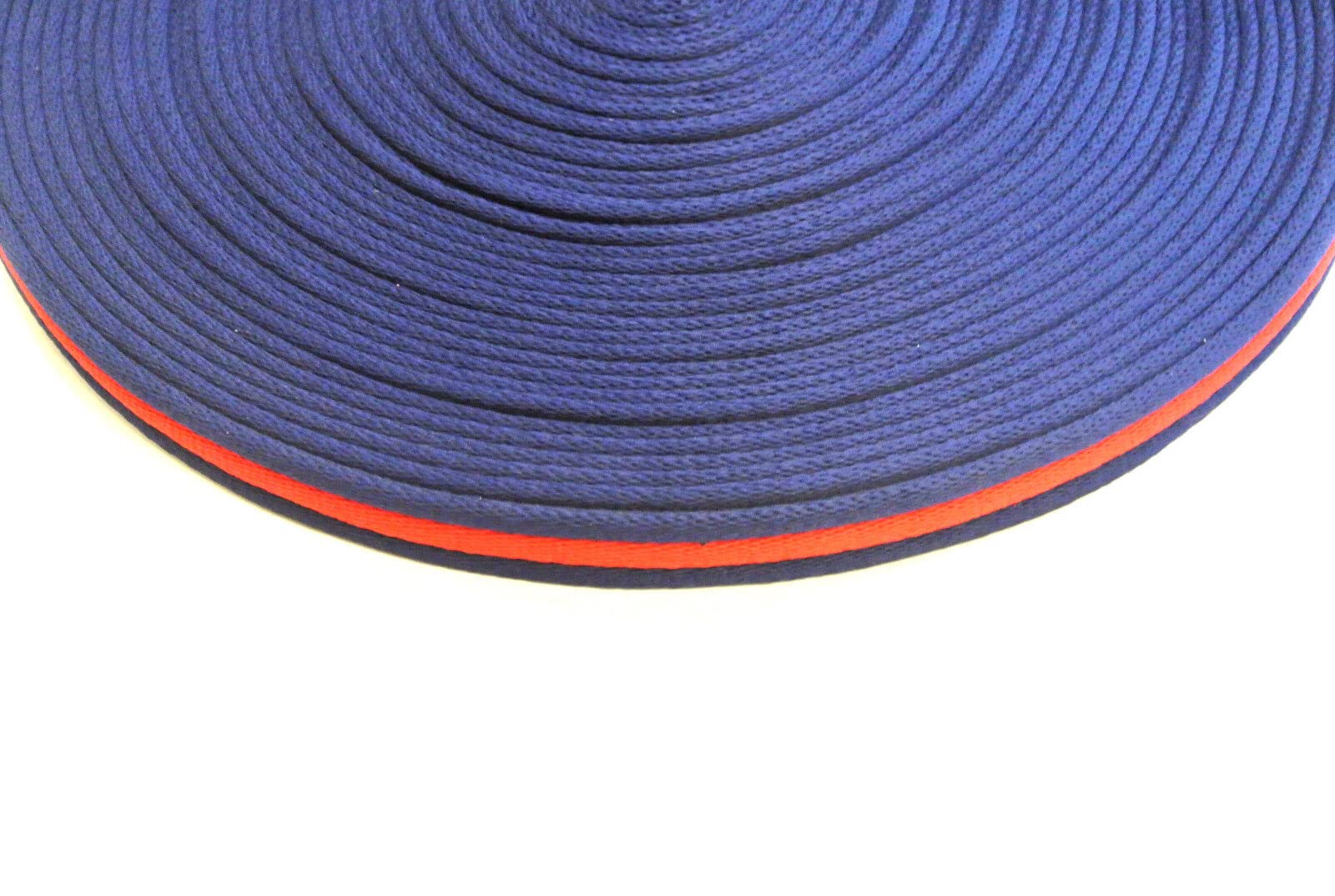 20mm Polyester Air Webbing Heavy Duty Strap For Backpacks Handles Bags Straps Dog Leads Collars (5 Metres, Navy/Red)