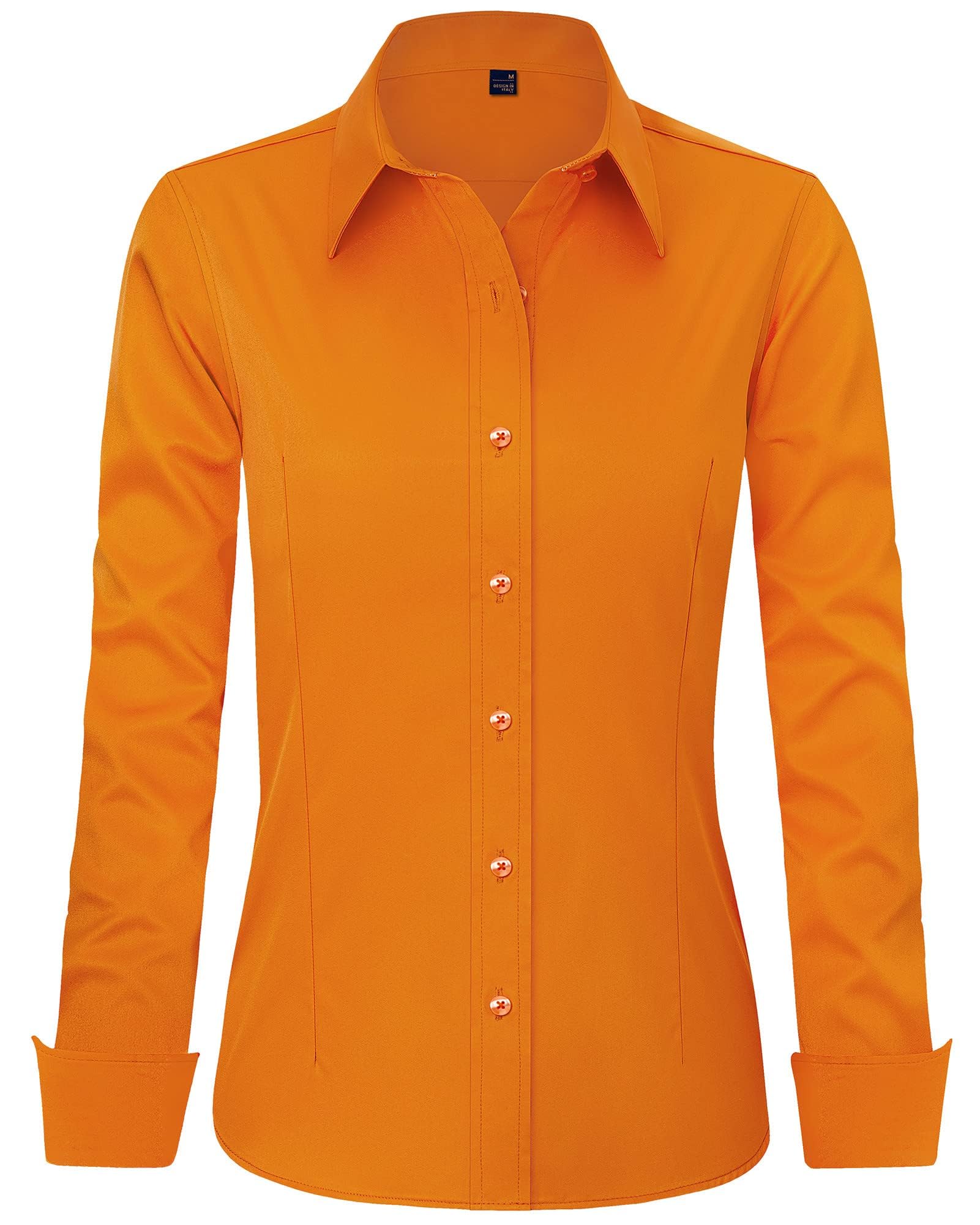 J.VER Womens Dress Shirts Long Sleeve Button Down Shirt Wrinkle-Free Business Casual Blouse Office Work Tops