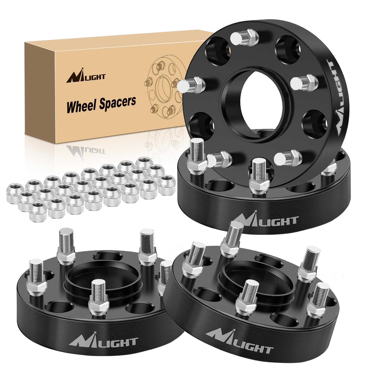 Nilight Ram 1500 Wheel Spacers 5x5.5,Hubcentric Wheel Spacer 1.5 inch for Ram 1500 2012 2013 2014 2015 2016 2017 2018 5x139.7mm with 77.8mm Hub Bore M14x1.5 Studs-4pcs