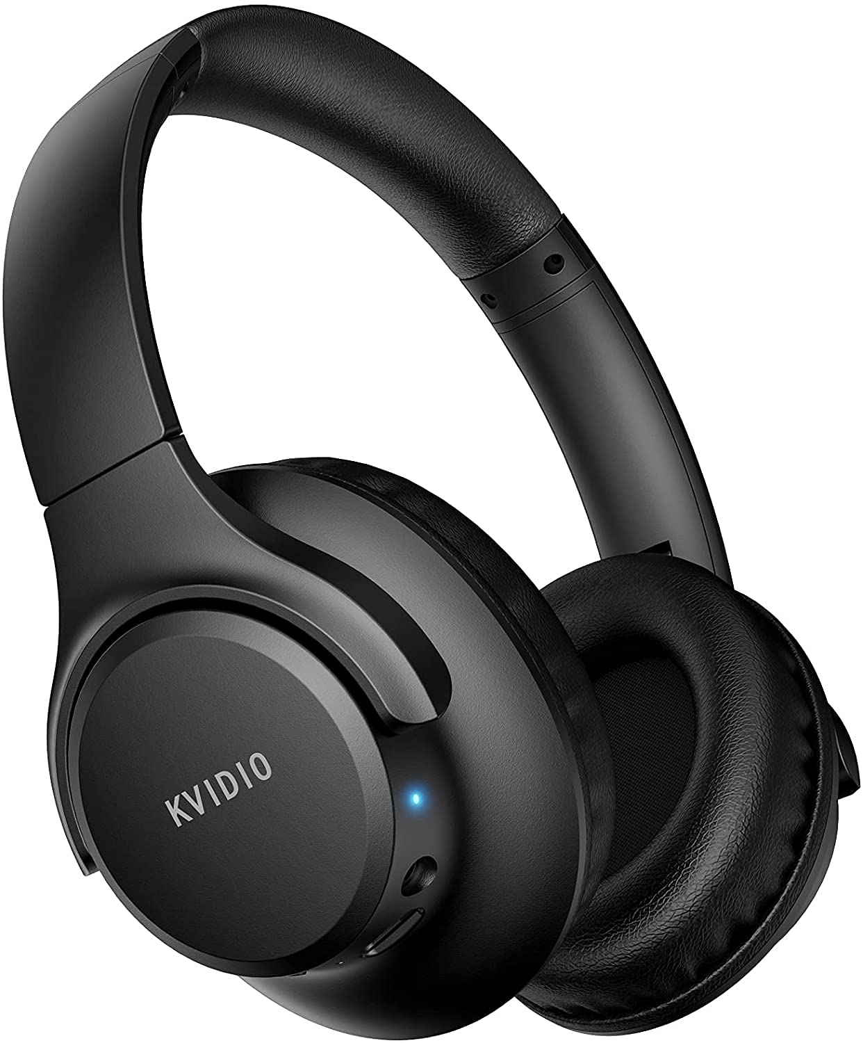 KVIDIOBluetooth Headphones Over Ear, 65 Hours Playtime Wireless Headphones with Microphone, Foldable Lightweight Headset with Deep Bass,HiFi Stereo Sound for Travel Work PC Cellphone (Black)