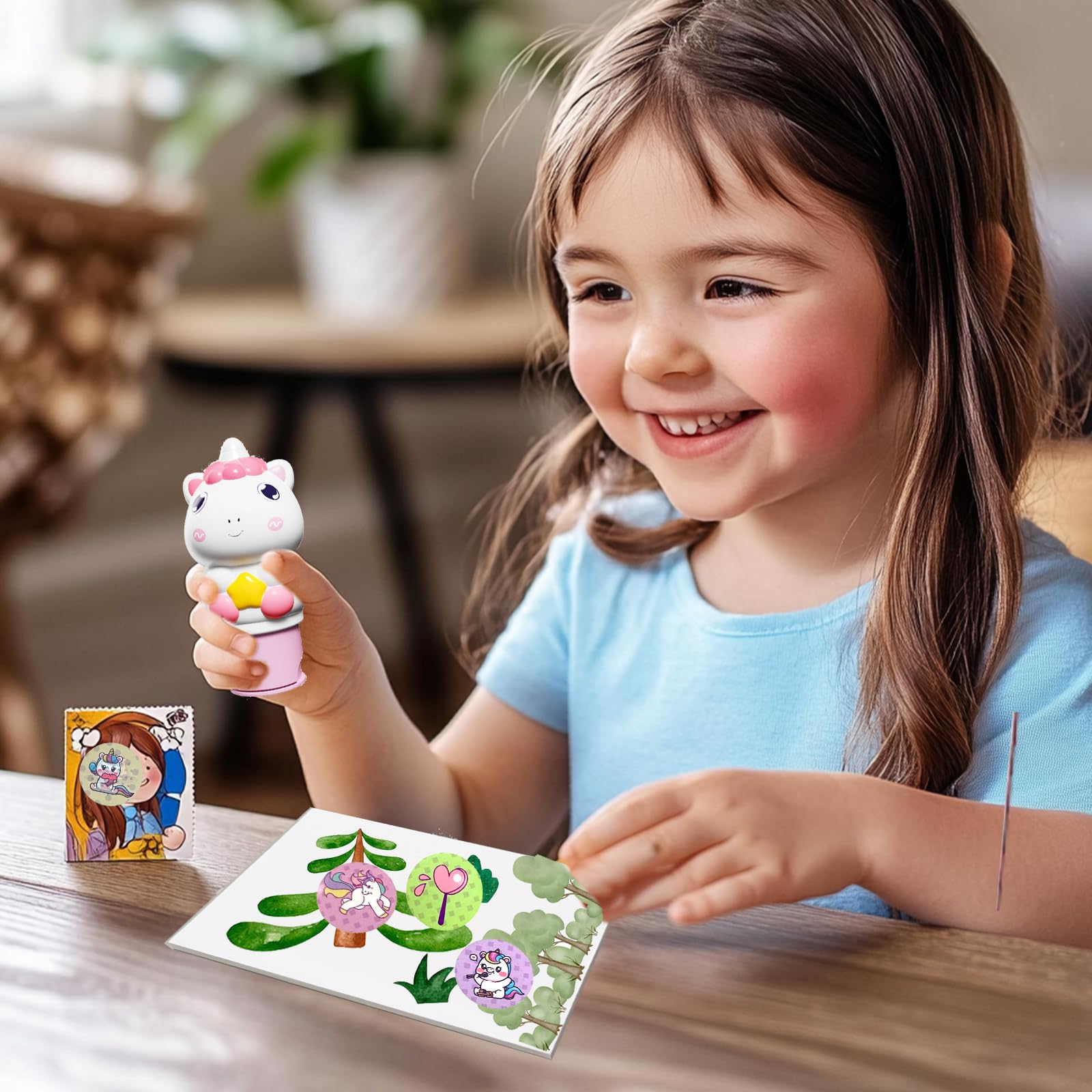Refill Stickers 100pcs for Sticker Stamper 6 Pages Sticker Book with 100 Stickers, Sticker Stamp Dinosaur, Arts and Crafts Fidget Toy - Image 4