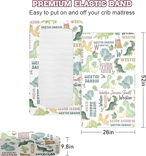 Miniatura 3 de Manta de doble capa para bebé con nombre personalizado, con patrón de dinosaurio verde, manta de ropa de cama personalizada para Halloween, para