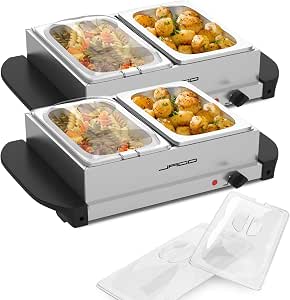 Chafing Dish Buffet Rond 8.5L Acier Inoxydable Avec Couvercle Verre - Pour Fêtes, Mariages Et Buffets