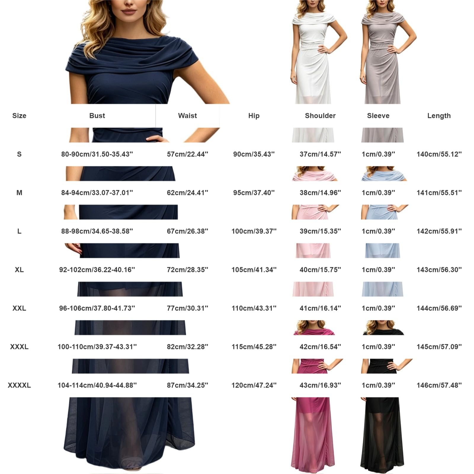 Robe de soirée longue en tulle fluide pour femme