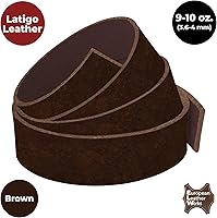 Vista 4 de ELW 9-10 oz (0.142-0.157 in) Latigo - Correas y tiras de cuero para cinturón, tamaño: 0.5 x 84 pulgadas (0.5 x 83.9 in) marrón cuero de vaca