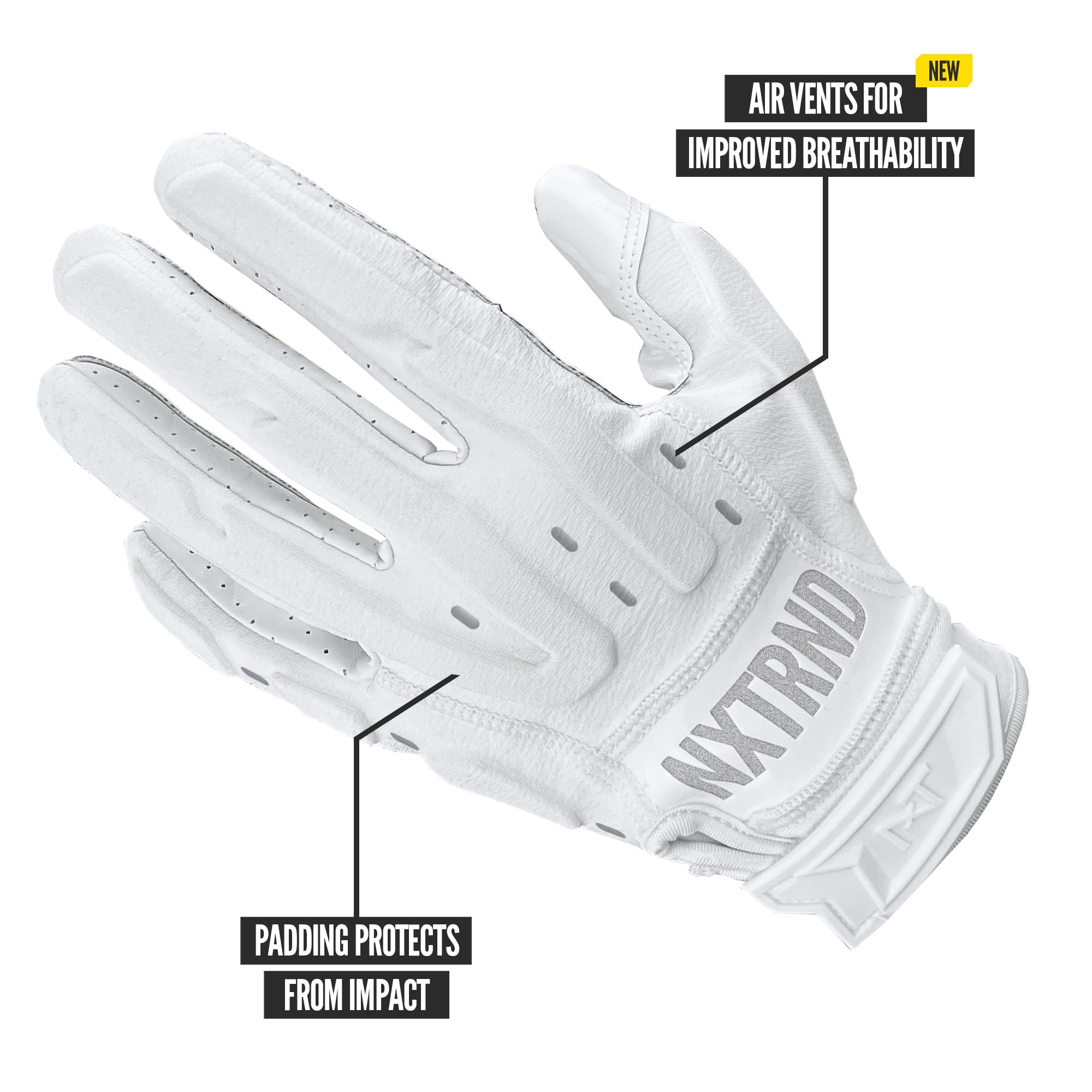 Nxtrnd G3 Pro gepolsterte Fußballhandschuhe, klebrig gepolsterte Empfänger & Lineman-Handschuhe