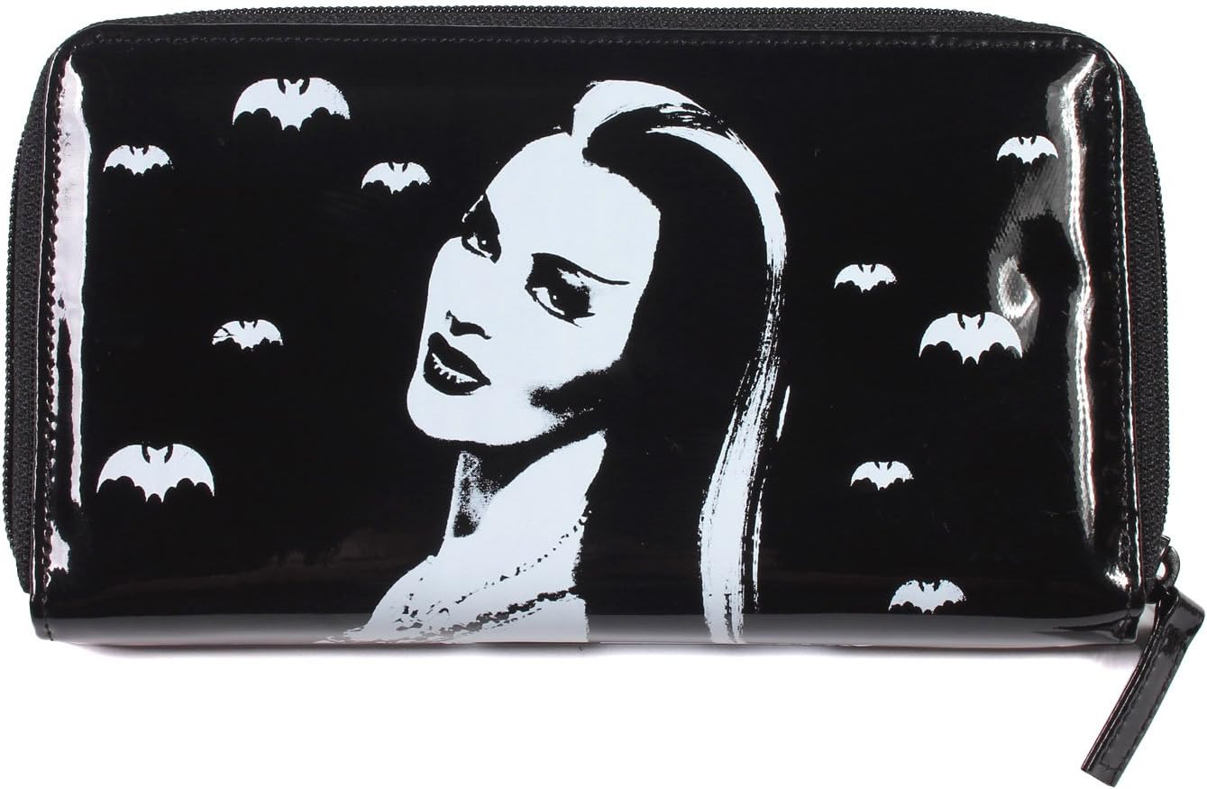 Rock Rebel Lily Munster The Munsters TV Bats Punk Gothic Black Zip-Around Wallet