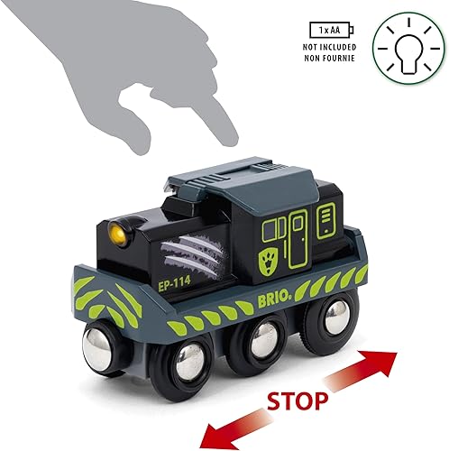 Miniatura 5 de BRIO World 36096 Dinosaur Battery Train Tren de juguete para niños de 3 años en adelante