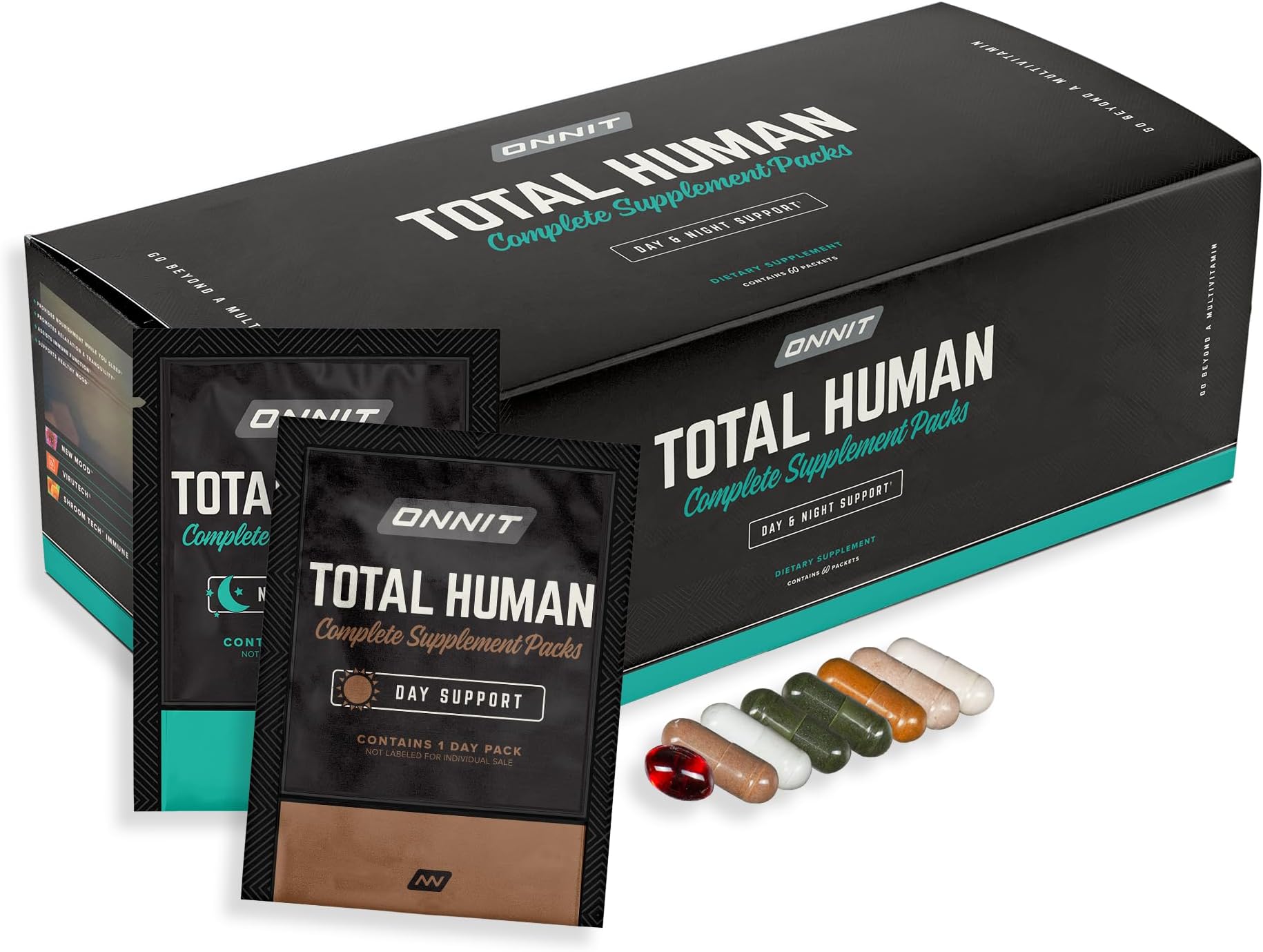 ONNITTotal Human Day and Night Vitamin Packs for Men and Women,Capsule, 30-Day Supply - Adult Multivitamin