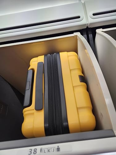 KROSER Black USB Expandable Carry-On Luggage