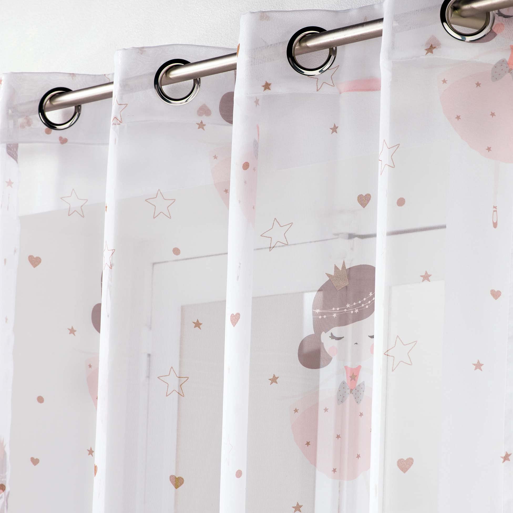 Douceur d'Intérieur Eyelet Curtain 140 x 240 cm White, W 55.1" x L 94.5" (1 Panels) - Image 4
