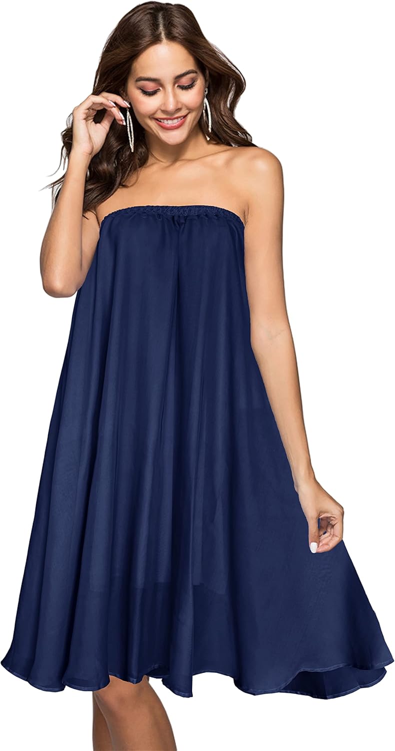 Afibi Womens Chiffon Retro Long Maxi Skirt Beach Ankle Length Skirt - Image 3