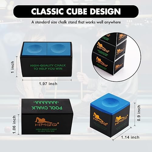 Miniatura 2 de Nano Technology - Tiza para taco de billar profesional para torneos, alto rendimiento, baja desviación, duradera, reduce las errores (paquete de