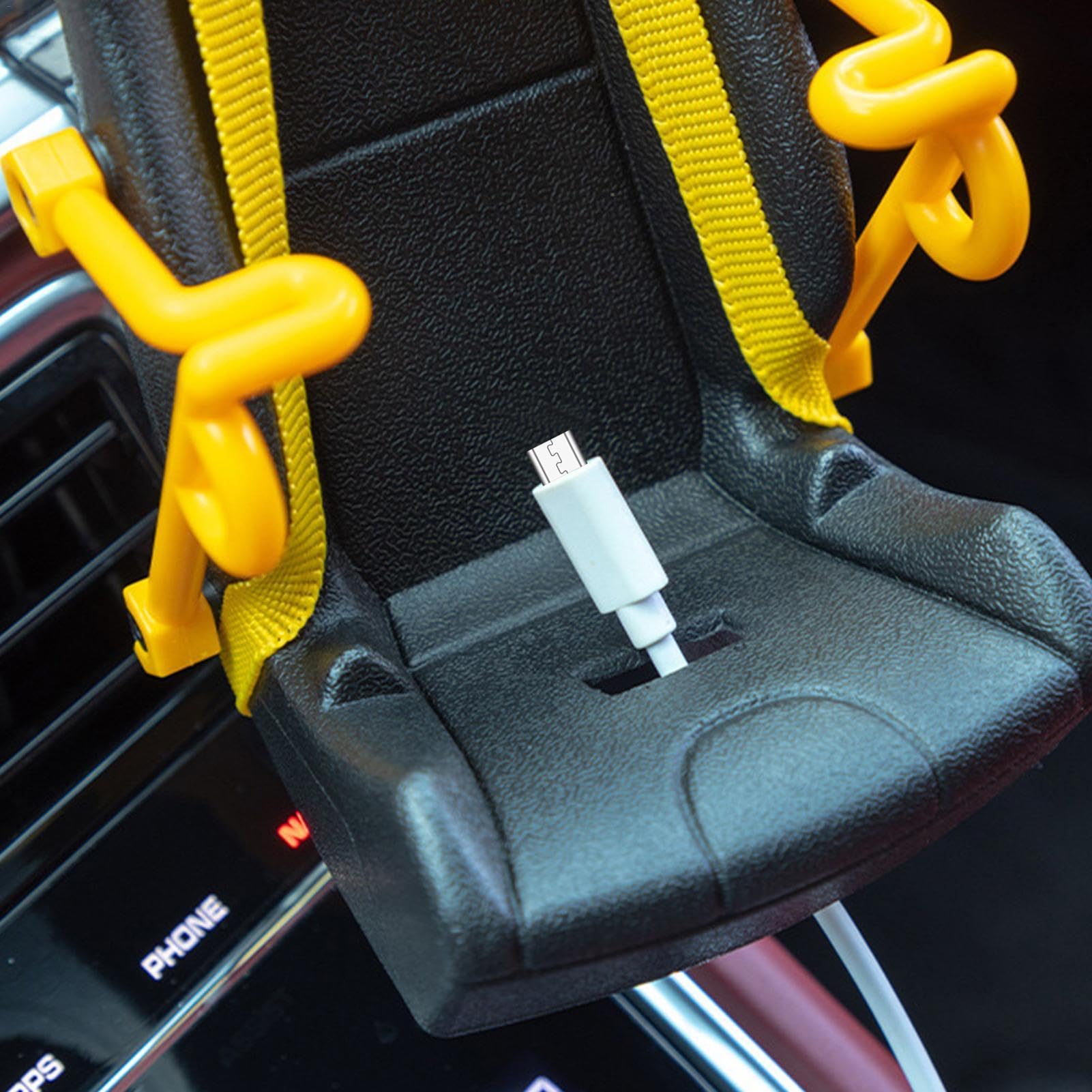 Supporto per telefono per bocchetta 'aria 'auto, supporto per telefono per bocchetta 'aria 'auto, design con sedile da corsa, con cintura di sicurezza per telefoni