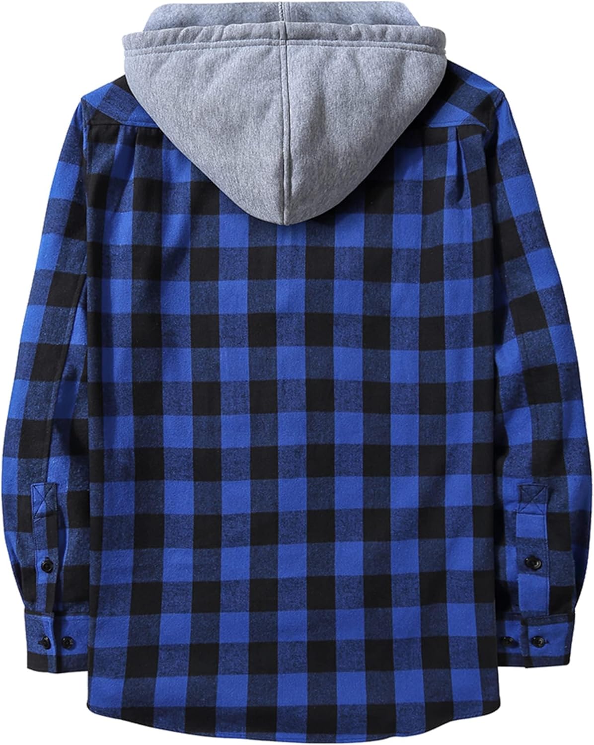 ZITY Men's Flannel Hoodie Shirts Casual Button Down Plaid Shirt Jackets for Men Long Sleeve Stylish Hooded with Pocket - Image 3