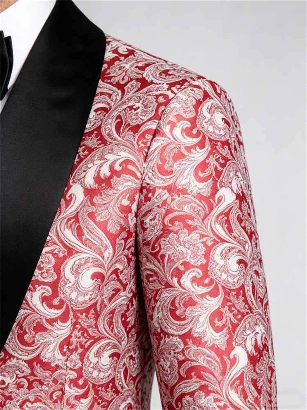 Men's Paisley Textured Tuxedo Jacket Shawl Lapel Slim Fit Blazer Wedding Party Prom