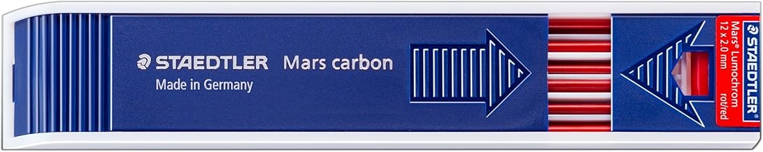 Staedtler Mars Lumochrome 204-2 - Carcasa de Recambio con 12 Recambios, Color Rojo