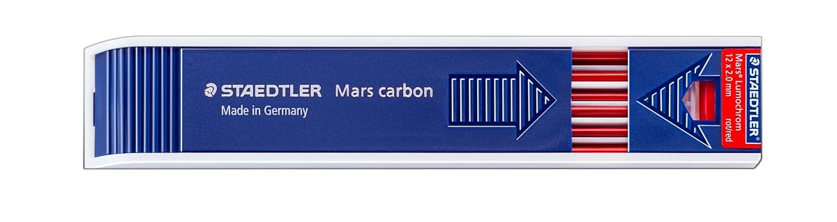 Staedtler Mars Lumochrom 2 MM Colour Leads in Red Colour Pack of 12 Leads