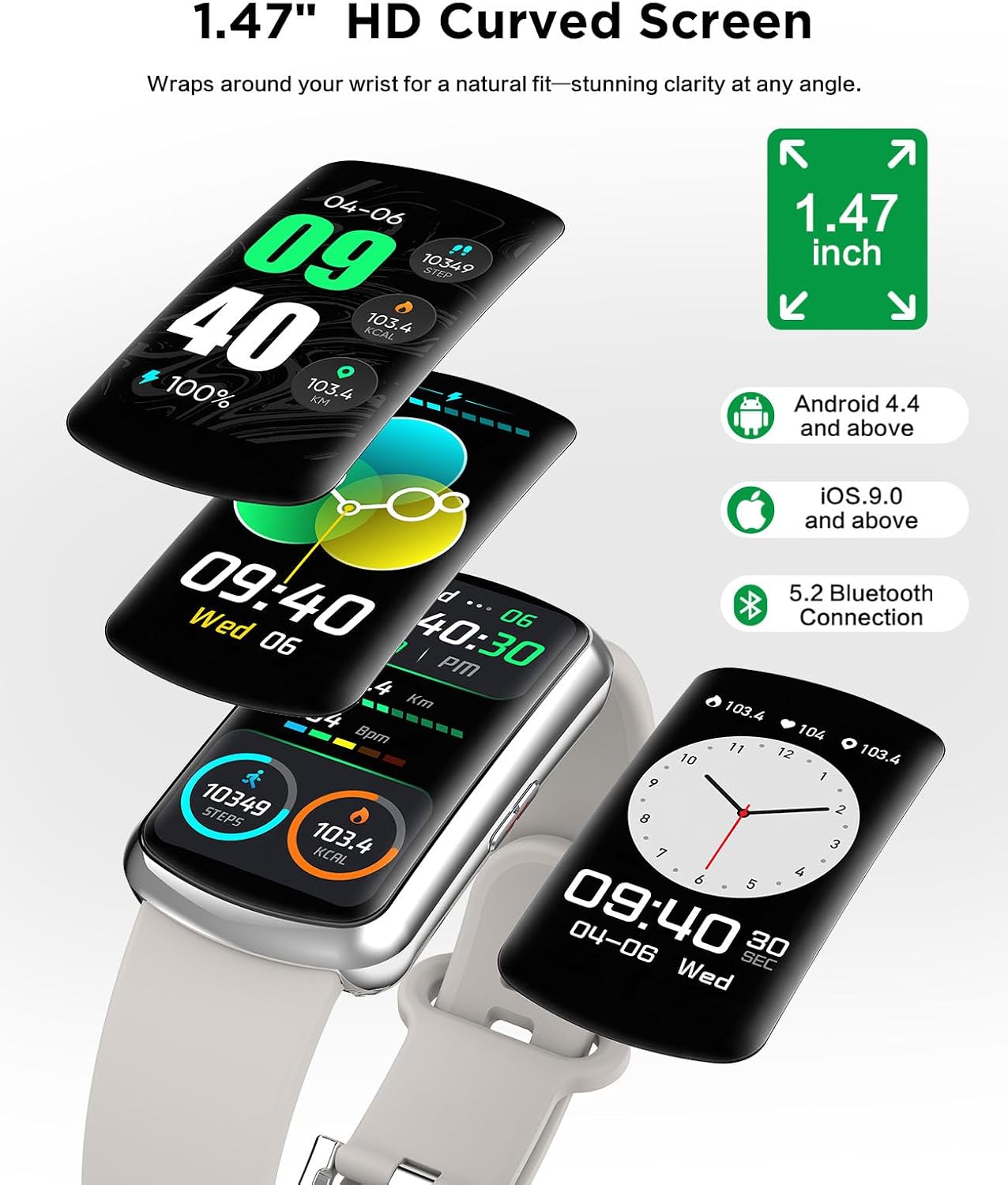 SOUYIE Smart Watch Fitness Trackers for Women Men, 1.47″ HD Curved Screen, 24/7 Heart Rate/SpO2/ Blood Pressure Monitor, Sleep Tracker, 110+ Sports Modes, Waterproof Activity Tracker for Android iOS 6 71POPSAvlwL. AC SL1500