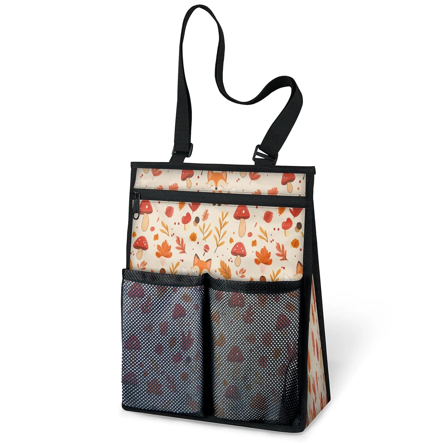 Ourtheme Foxes Autumn Theme Portable Shower Bag for Travel Gym Camp Beach Tote Shower Caddy Bags Hanging Toiletry