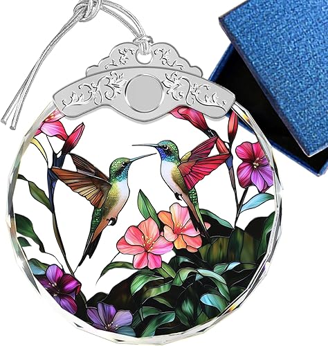 Miniatura 21 de Adornos de Navidad Giftelix - Adorno de Vidrio Manchado de Flor de Pascua - Decoración de Navidad - Adornos para Árbol de Navidad - Regalos de