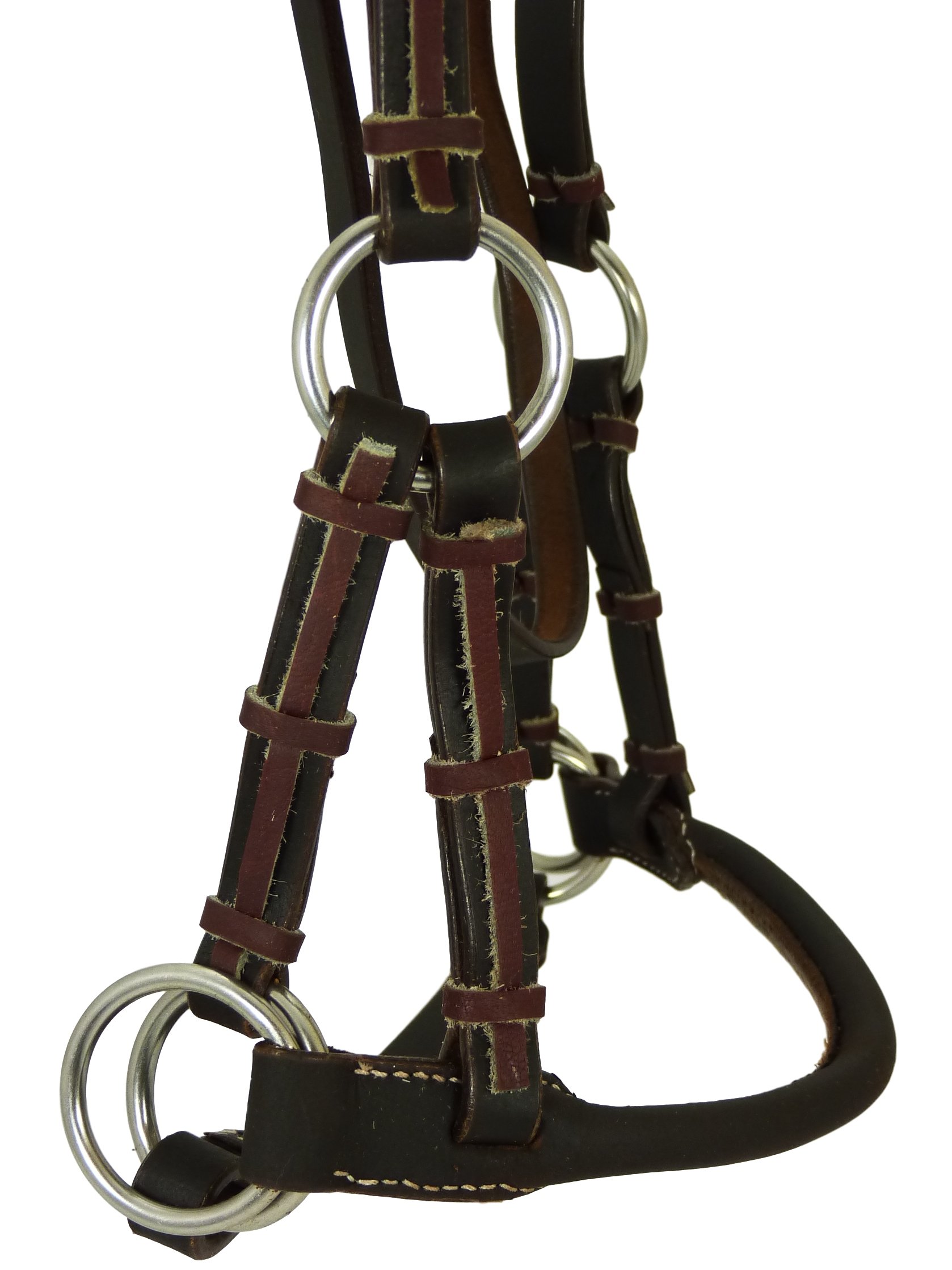 Sidepull con cinghia rotonda per naso marrone scuro