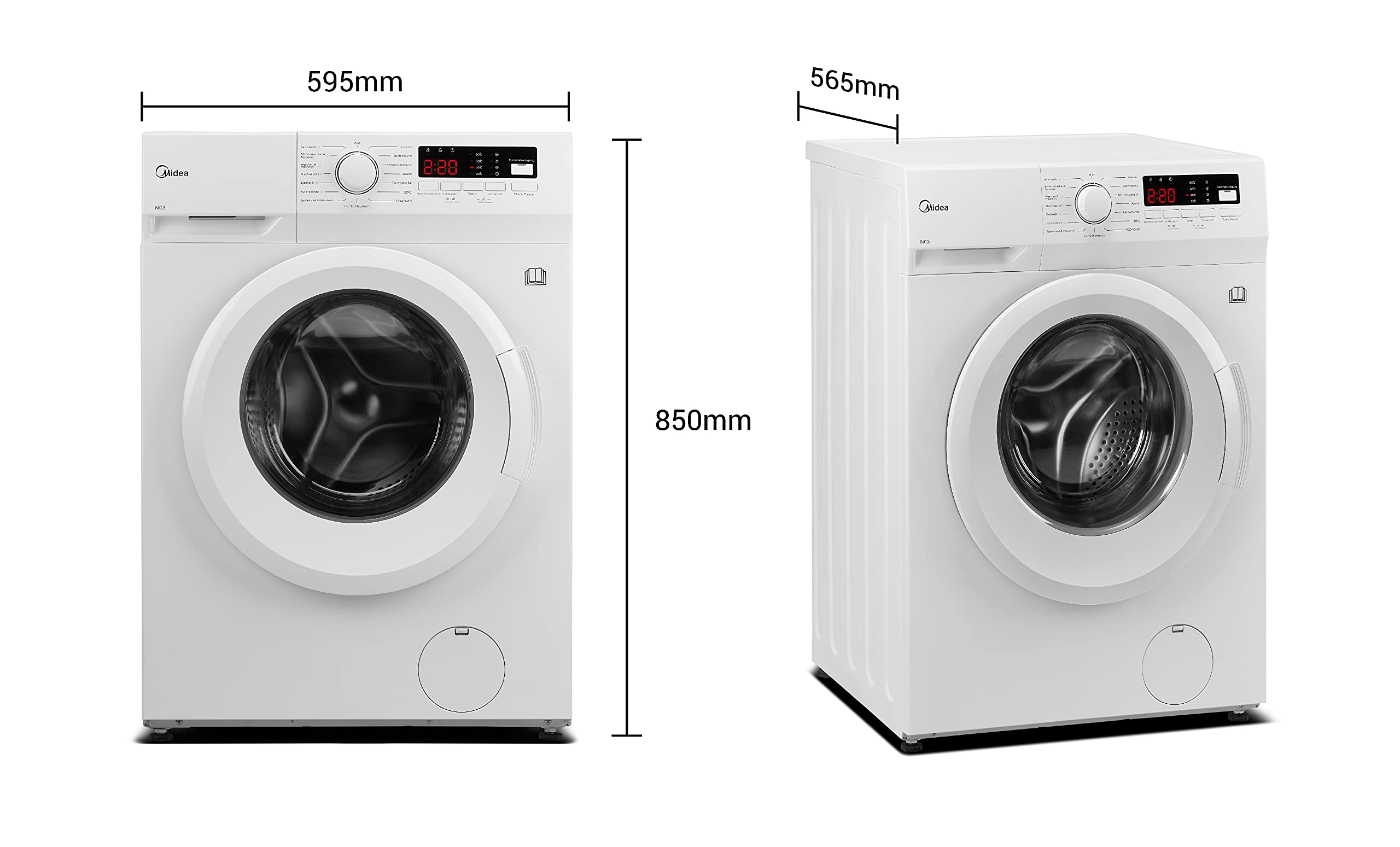 Midea Waschtrockner MFNED85-1455 8kg 5kg 1400 U/min Energieeffizienzklasse E