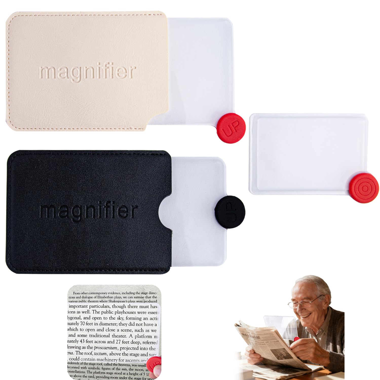 Loupe pour cartes de crédit lot de 3 contre la fatigue visuelle lecture de livres