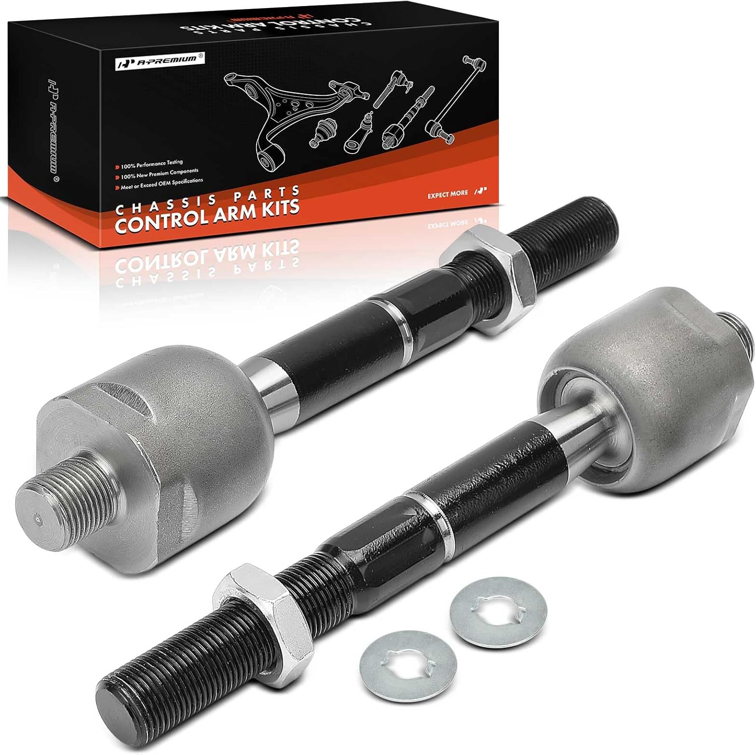 A-Premium 2 x Front Inner Tie Rod Ends, Compatible with Toyota Tundra 2000-2006, Sequoia 2001-2007