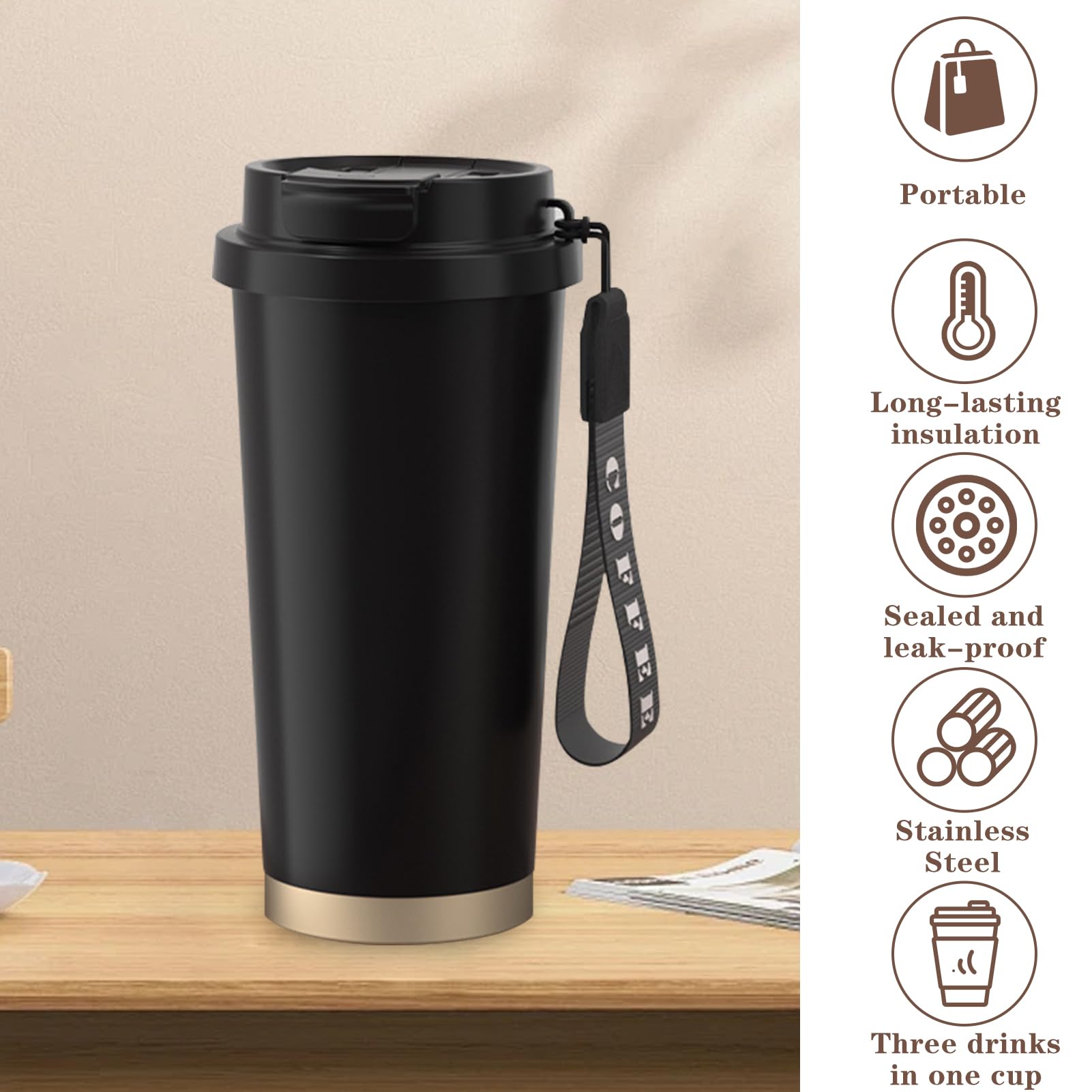 Mug Isotherme Café - Thermos Café 530ml - Tasse Thermos