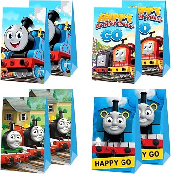 FFGJA 12pcs Train Birthday Party Gift Bags Goodie Bags, Train Party Supplies for Kids Birthday Decorations