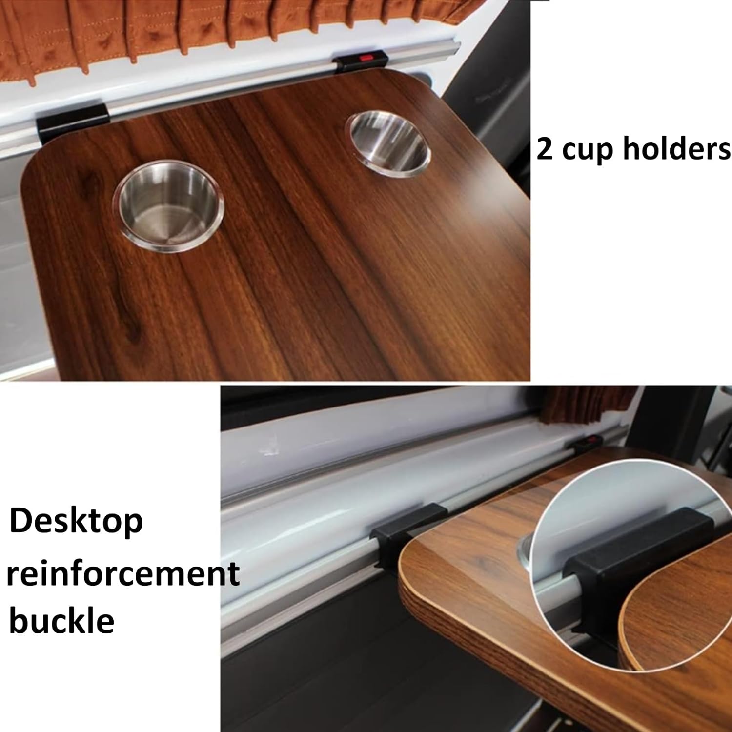 Rv Dinette Table, Folding Wall Table, Fold Down Table, White Adjustable Steel Brackets, for Rv, Home Office, Bedroom or Kitchen (Wood Grain 39x79cm/15x31in)