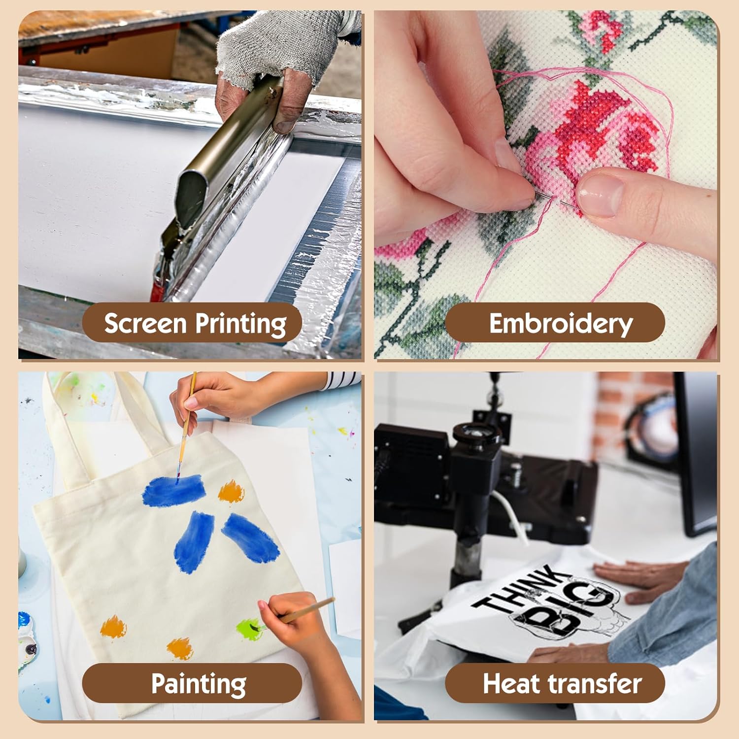 12 Pcs Mini Canvas Tote Bags, Blank Canvas Bag, Reusable Grocery Bags, DIY Sacks Goody Bags for Kids Christmas Tote Gift Bag(Beige,8.6 x7.8 inch) - Image 5