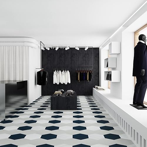 Miniatura 7 de Lucida Surfaces Baldosas de vinilo de lujo  Piso adhesivo adhesivo  Azulejo hexagonal con aspecto de mármol  MosaiCore  Azulejo de una sola muestra