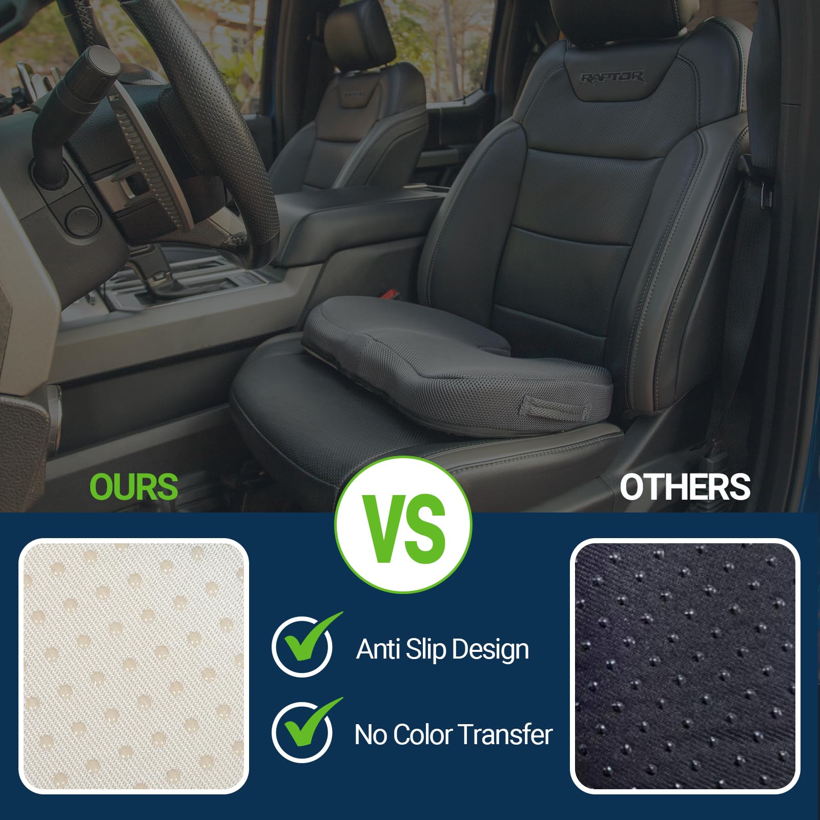 Season Guard Cojín de gel para asiento de oficina, cojín de espuma viscoelástica de gel antideslizante, para el dolor de coxis, para silla de escritorio, asiento de coche, alivio del dolor de espalda