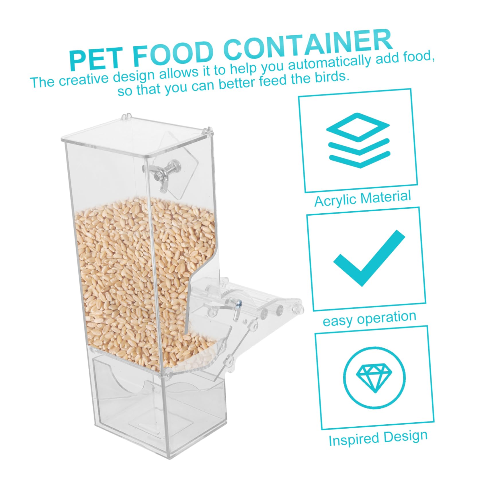 Mangiatoia per Uccelli Trasparente Automatica Antigoccia per Pappagalli e Parrocchetti Contenitore per Cibo per Animali Domestici Forniture per Uccelli