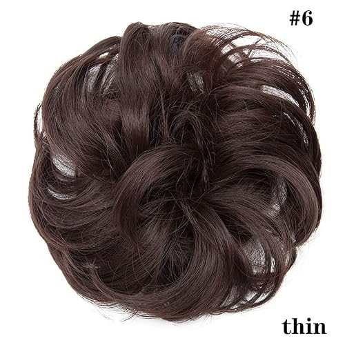 Miniatura 10 de Pelo sintético elástico Scrunchie rizado chignons cuerda de pelo natural falso moño rizado clip en el pelo colas de caballo extensiones granate