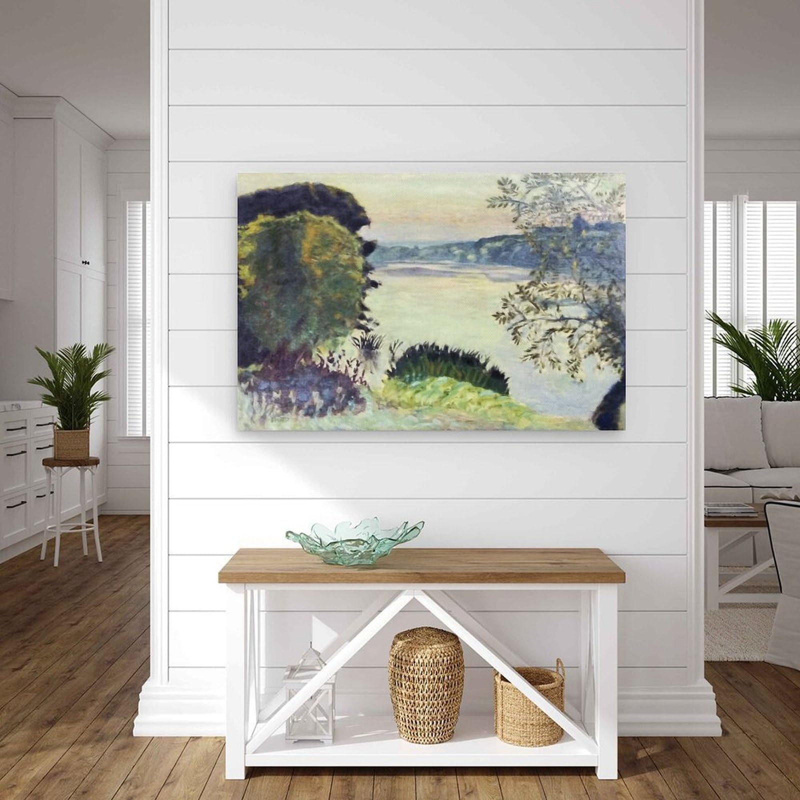 The Seine at Vernon Painting by Pierre Bonnard Póster Moderno, Cuadro Decorativo, Cuadro en Lienzo, Cuadro para Salón, Dormitorio, Moderno Mural para Habitación Familiar, Impresiones de 60 x 91 cm (60