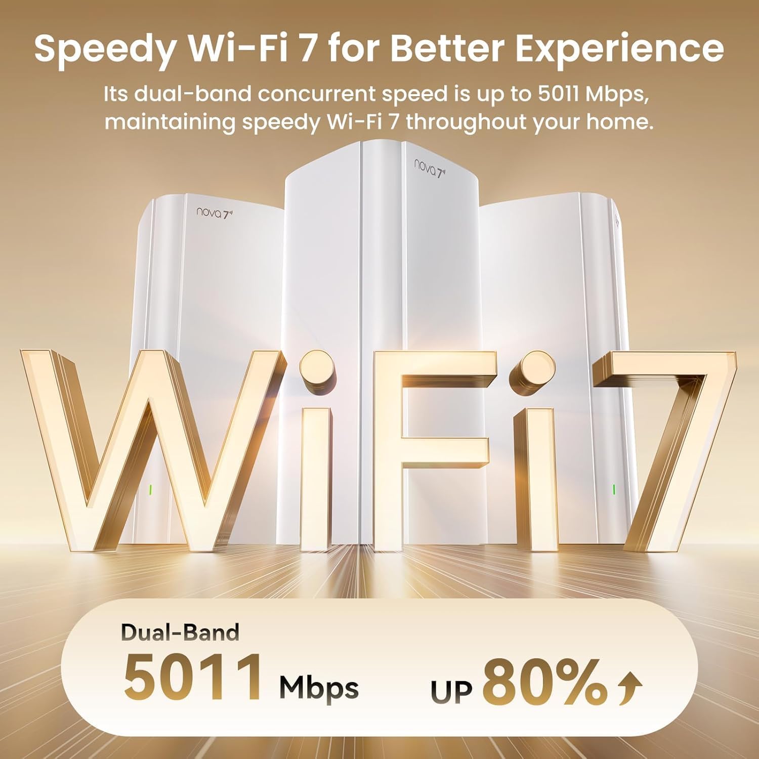 Tenda BE5100 WiFi 7 Mesh WiFi System – Dual-Band Whole-Home Coverage (6,600 Sq. Ft.), 1×2.5G + 2×1G Gigabit Ports, MLO & Ethernet Backhaul for Seamless Roaming, EasyMesh & VPN Ready- ME6 Pro (3-Pack)