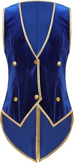 Giacca Steampunk Uomo Con Coda - Gilet Vintage Senza Maniche, Bottoni, Per Halloween E Cosplay