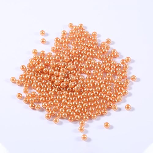 Miniatura 2 de 2400 cuentas de perlas para manualidades, cuentas redondas de perlas de 0.157 pulgadas con agujero para fabricación de joyas, manualidades,